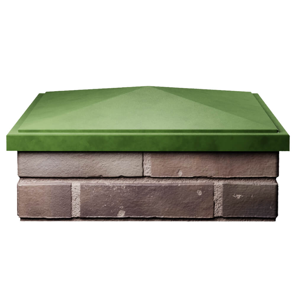 Колпак Zking БонаМоно Зеленый на столб 2х2 кирпича (515х515, 530х530мм) Тайшет фото