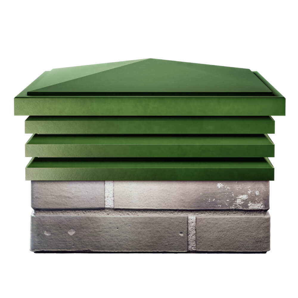 Колпак Zking Бона ХайТек Зеленый на столб 1.5х1.5 кирпича (385х385мм) Тайшет фото