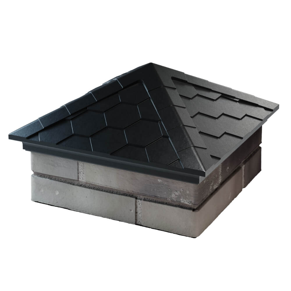 Колпак Zking Эверест Черный на столб 1.5х1.5 кирпича (390х390мм) в Тайшете фото