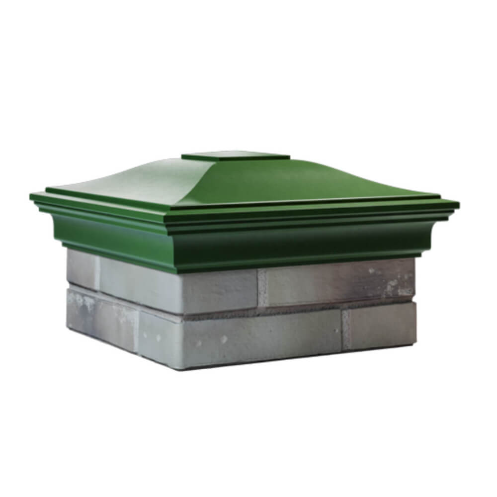 Колпак Zking Монблан Зеленый на столб 1.5х1.5 еврокирпича 0.7НФ (355х355мм) в Тайшете фото