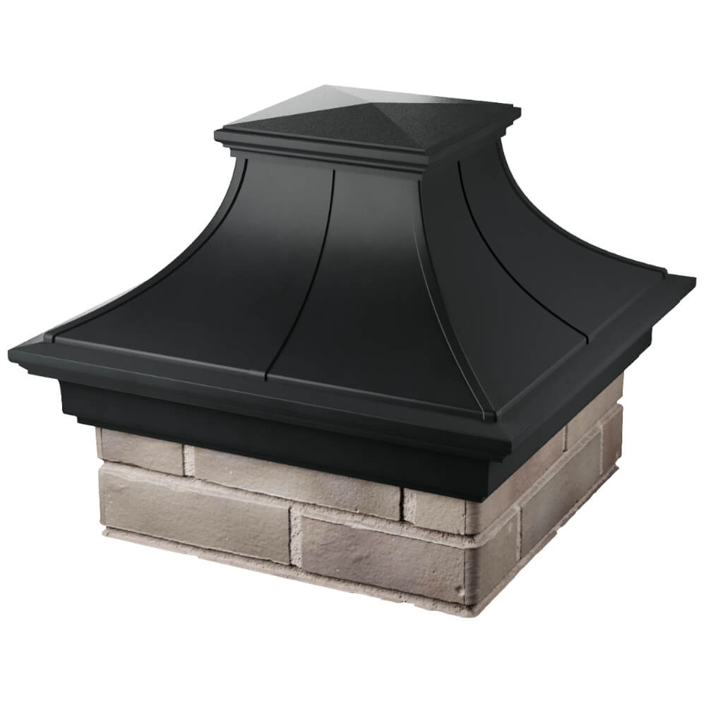 Колпак Zking Монблан Премиум Черный на столб 1.5х1.5 кирпича (385х385мм) в Тайшете фото