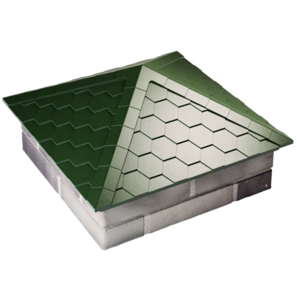 Колпак Zking Эверест Зеленый на столб 2х2 кирпича (535х535мм) Тайшет фото