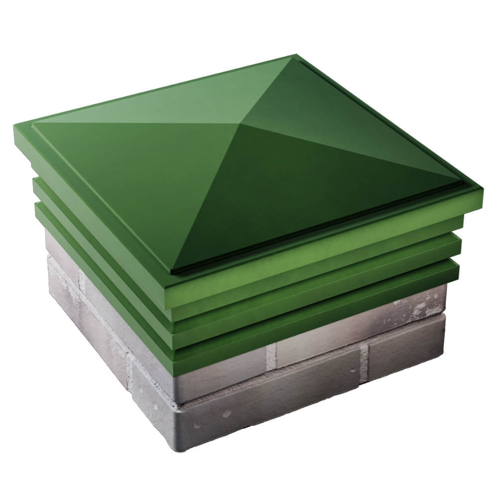 Колпак Zking Бона ХайТек Зеленый на столб 1.5х1.5 кирпича (385х385мм) в Тайшете фото