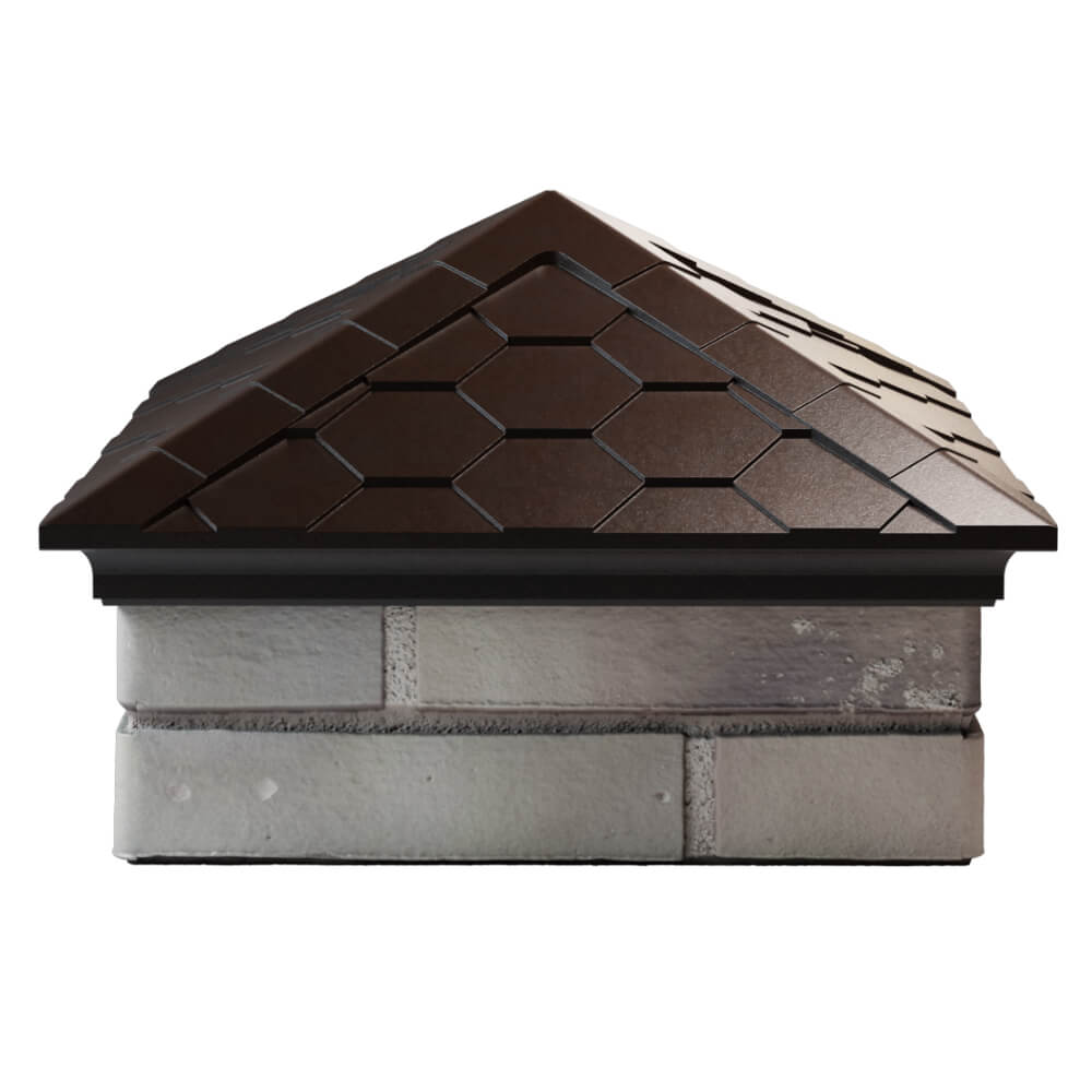 Колпак Zking Эверест Коричневый на столб 1.5х1.5 кирпича (390х390мм) Тайшет фото