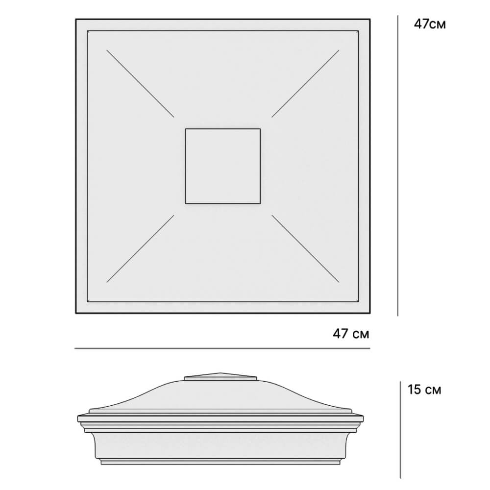 Колпак Zking Монблан Бежевый на столб 1.5х1.5 кирпича (385х385мм) с подсветкой в Тайшете фото