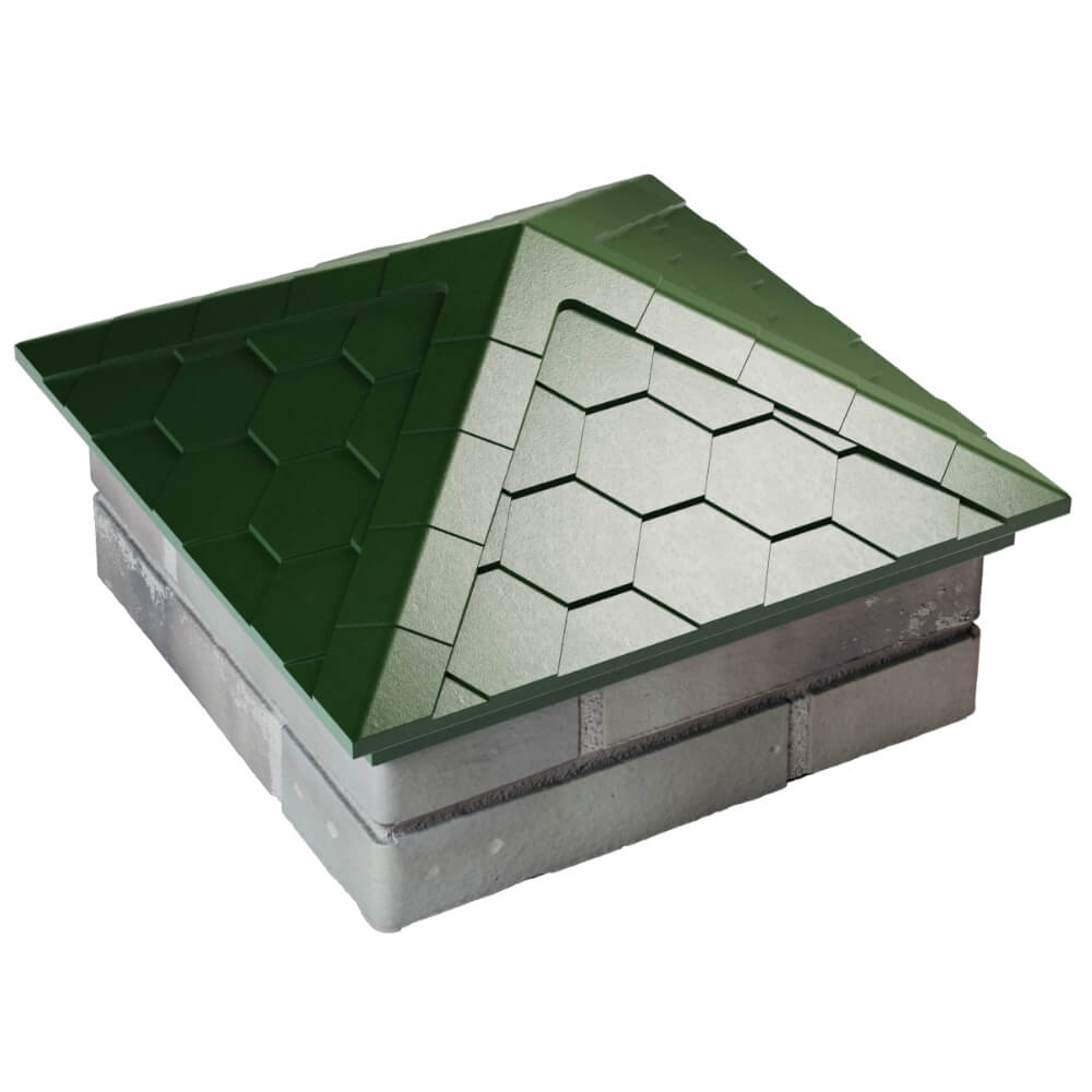 Колпак Zking Эверест Зеленый на столб 1.5х1.5 кирпича (390х390мм) в Тайшете фото