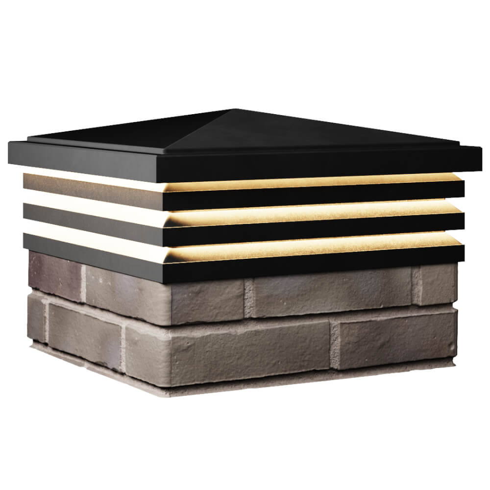 Колпак Zking Бона ХайТек Черный на столб 1.5х1.5 кирпича (385х385мм) с подсветкой в Тайшете фото