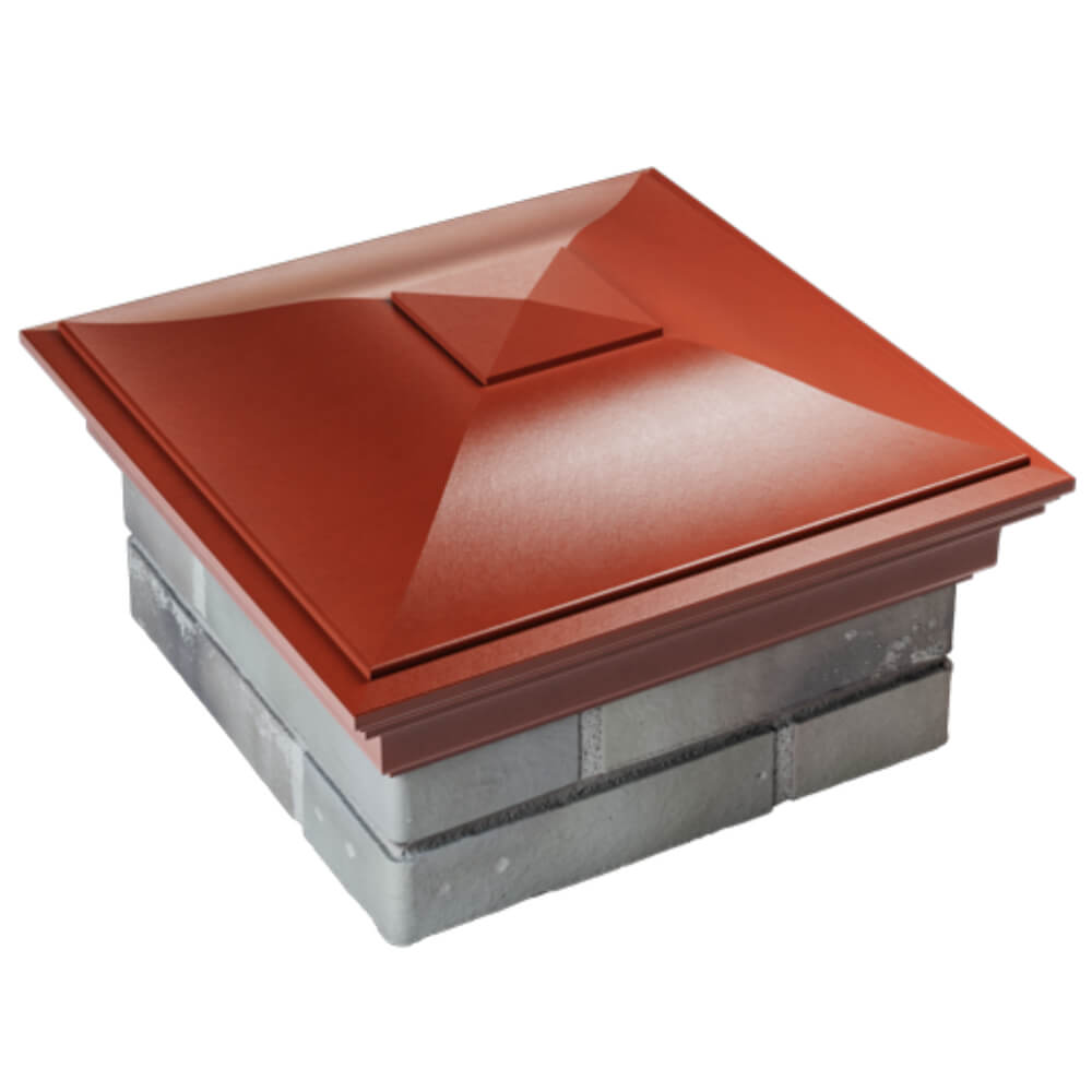 Колпак Zking Монблан Красный на столб 1.5х1.5 кирпича (385х385мм) в Тайшете фото