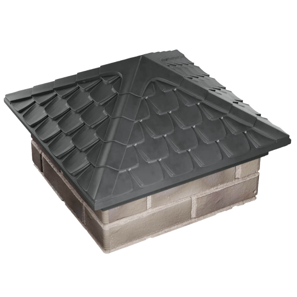 Колпак Zking Эльбрус Серый на столб 1.5х1.5 кирпича (385х385мм) в Тайшете фото