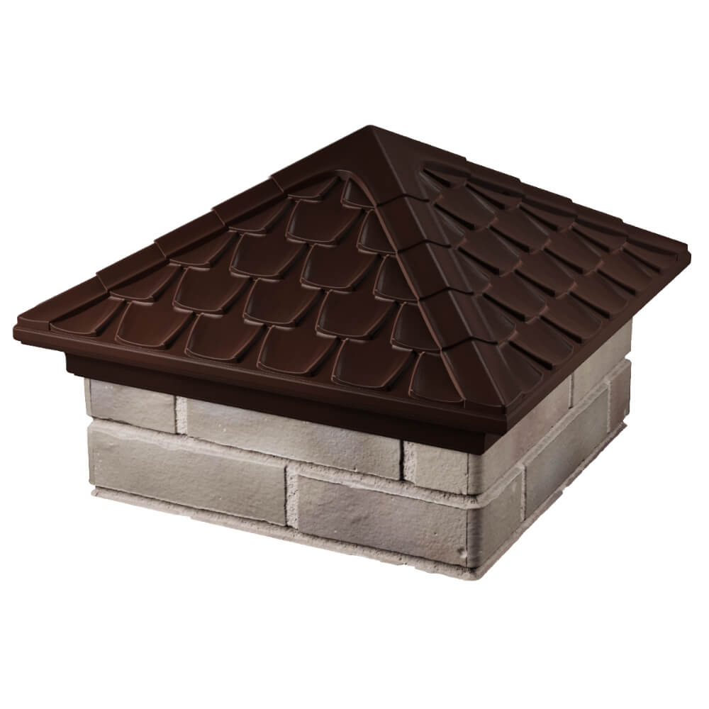 Колпак Zking Эльбрус Коричневый на столб 1.5х1.5 кирпича (385х385мм) в Тайшете фото