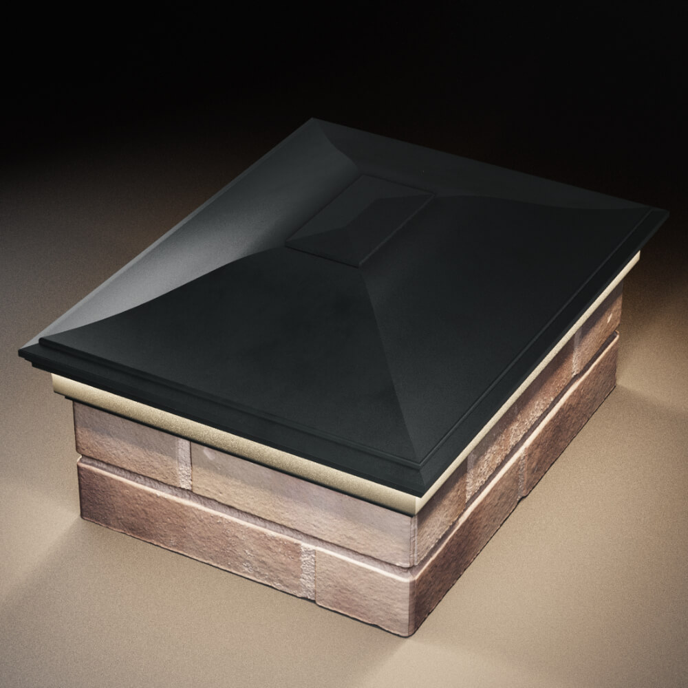 Колпак Zking Монблан Черный на столб 2х1.5 кирпича (515х385мм) c подсветкой в Тайшете фото