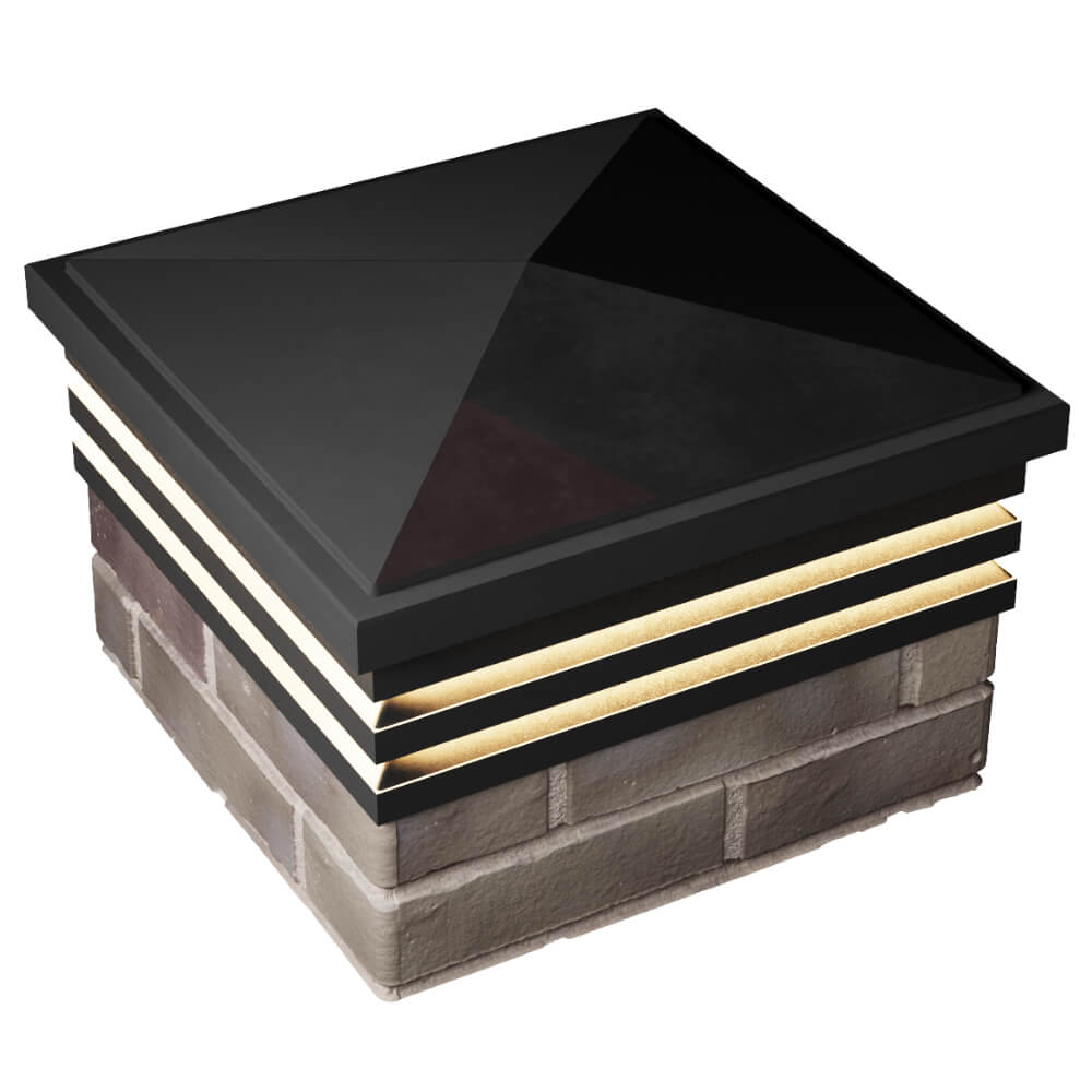 Колпак Zking Бона ХайТек Черный на столб 1.5х1.5 кирпича (385х385мм) с подсветкой в Тайшете фото