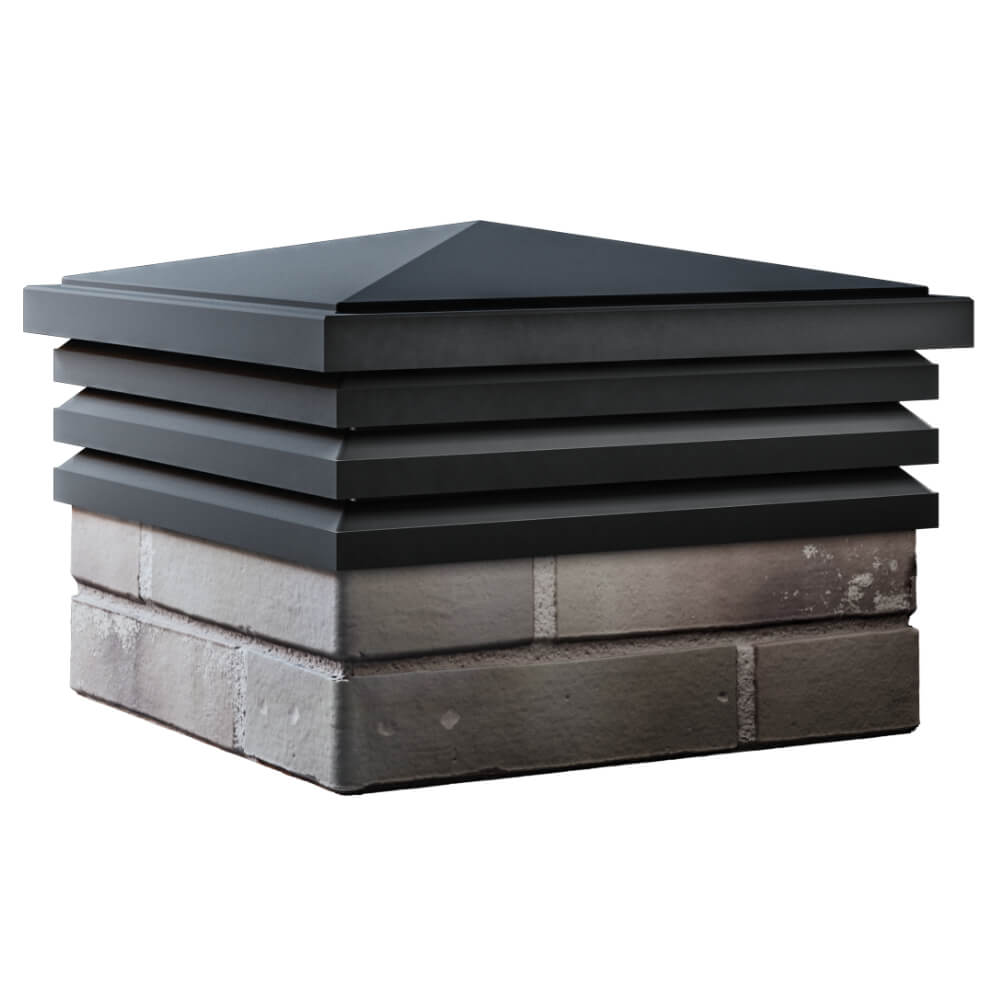 Колпак Zking Бона ХайТек Черный на столб 1.5х1.5 кирпича (385х385мм) в Тайшете фото