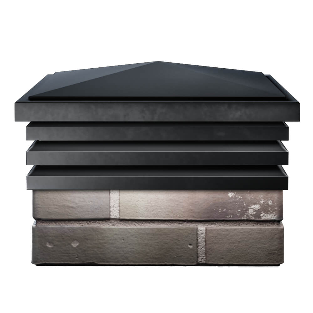 Колпак Zking Бона ХайТек Черный на столб 1.5х1.5 кирпича (385х385мм) Тайшет фото