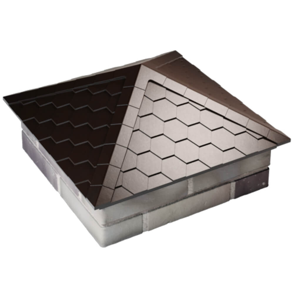 Колпак Zking Эверест Коричневый на столб 2х2 кирпича (535х535мм) Тайшет фото