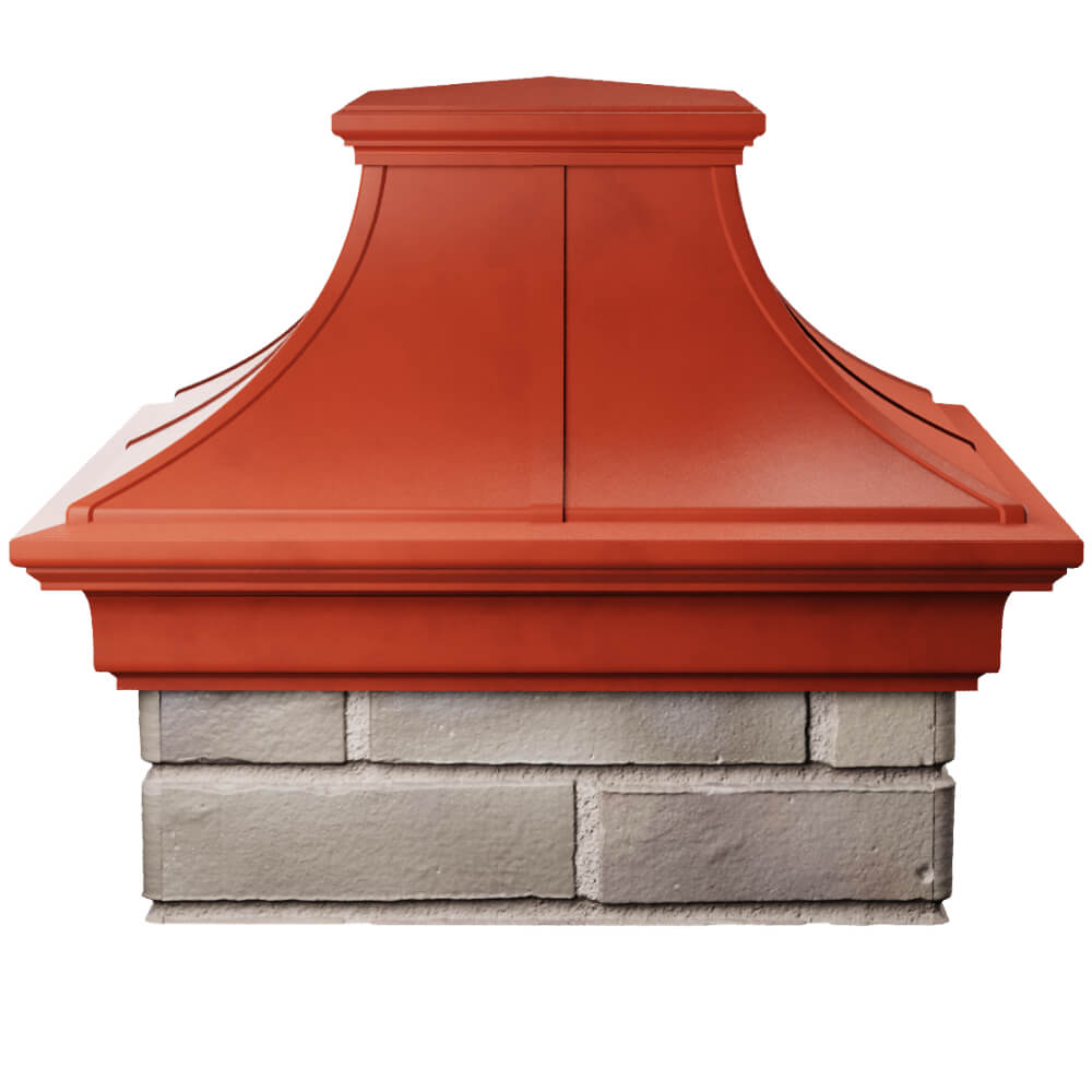 Колпак Zking Монблан Премиум Красный на столб 1.5х1.5 кирпича (385х385мм) Тайшет фото