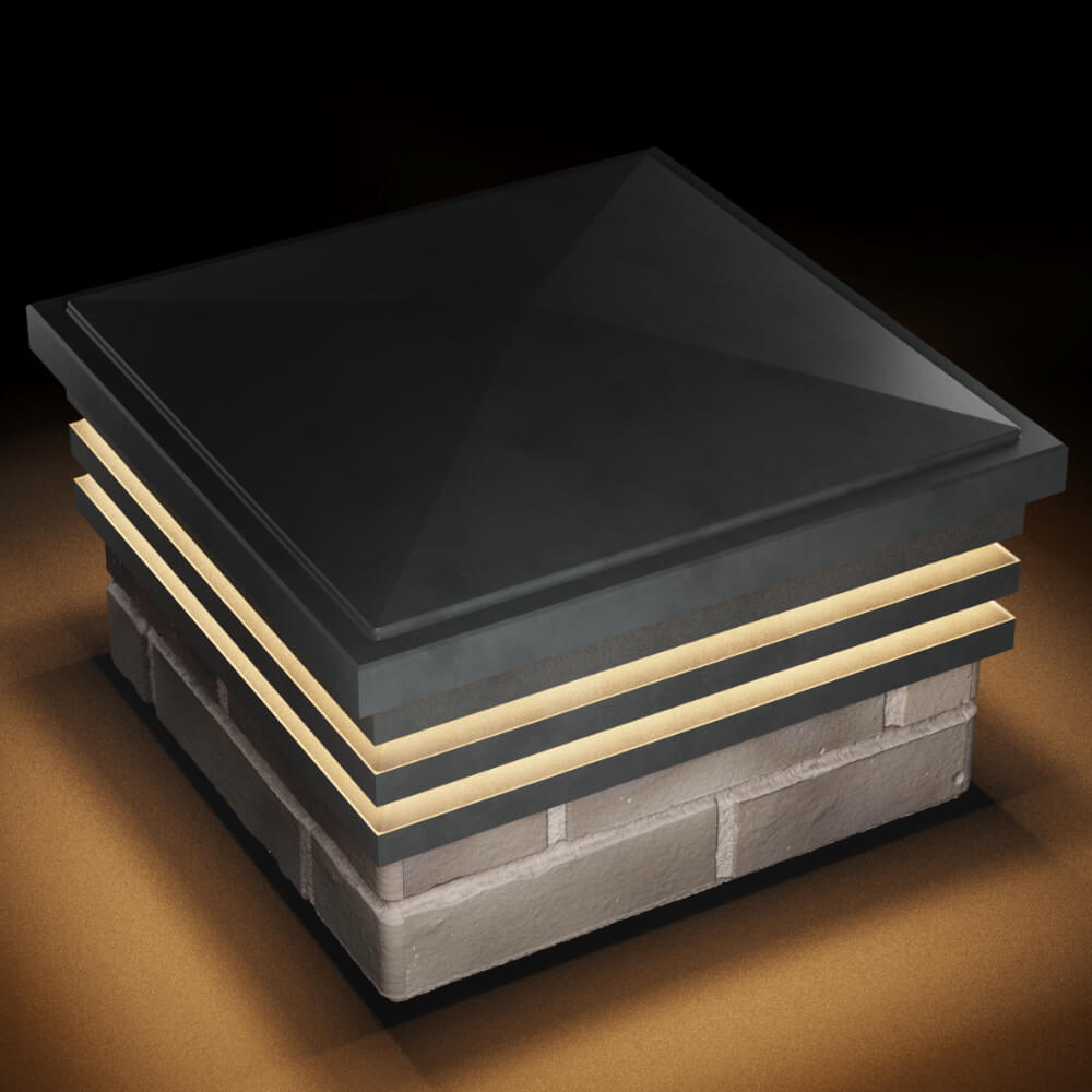 Колпак Zking Бона ХайТек Серый на столб 1.5х1.5 кирпича (385х385мм) с подсветкой в Тайшете фото