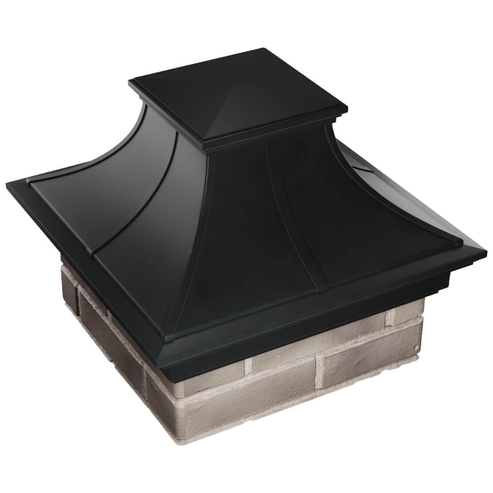 Колпак Zking Монблан Премиум Черный на столб 1.5х1.5 кирпича (385х385мм) в Тайшете фото