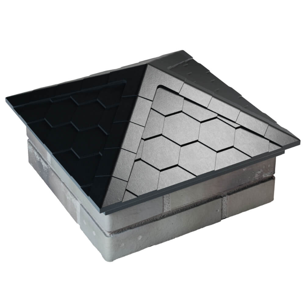 Колпак Zking Эверест Черный на столб 1.5х1.5 кирпича (390х390мм) в Тайшете фото