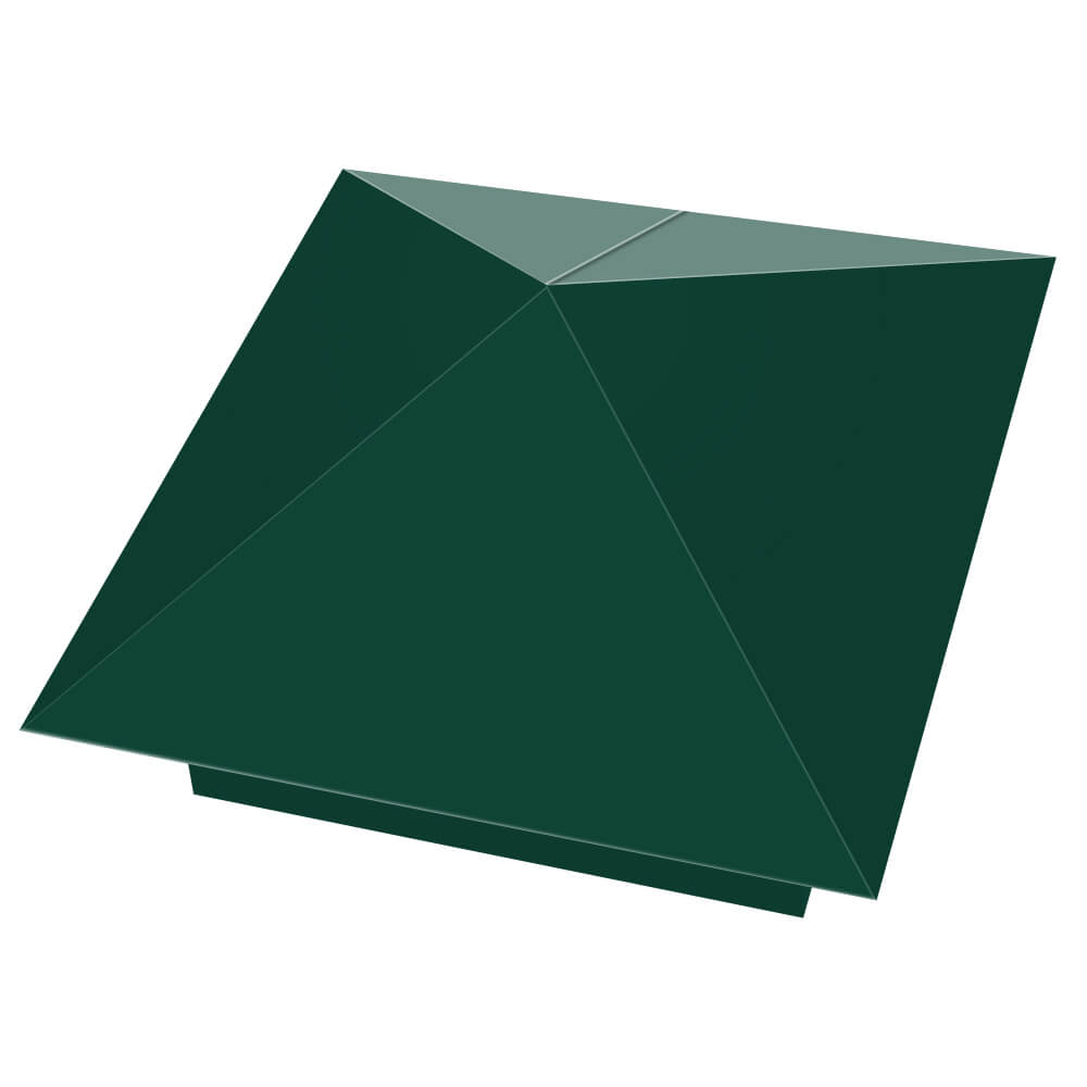 Колпак металлический 390х390мм RAL6005 Зеленый Мох заборный Тайшет фото