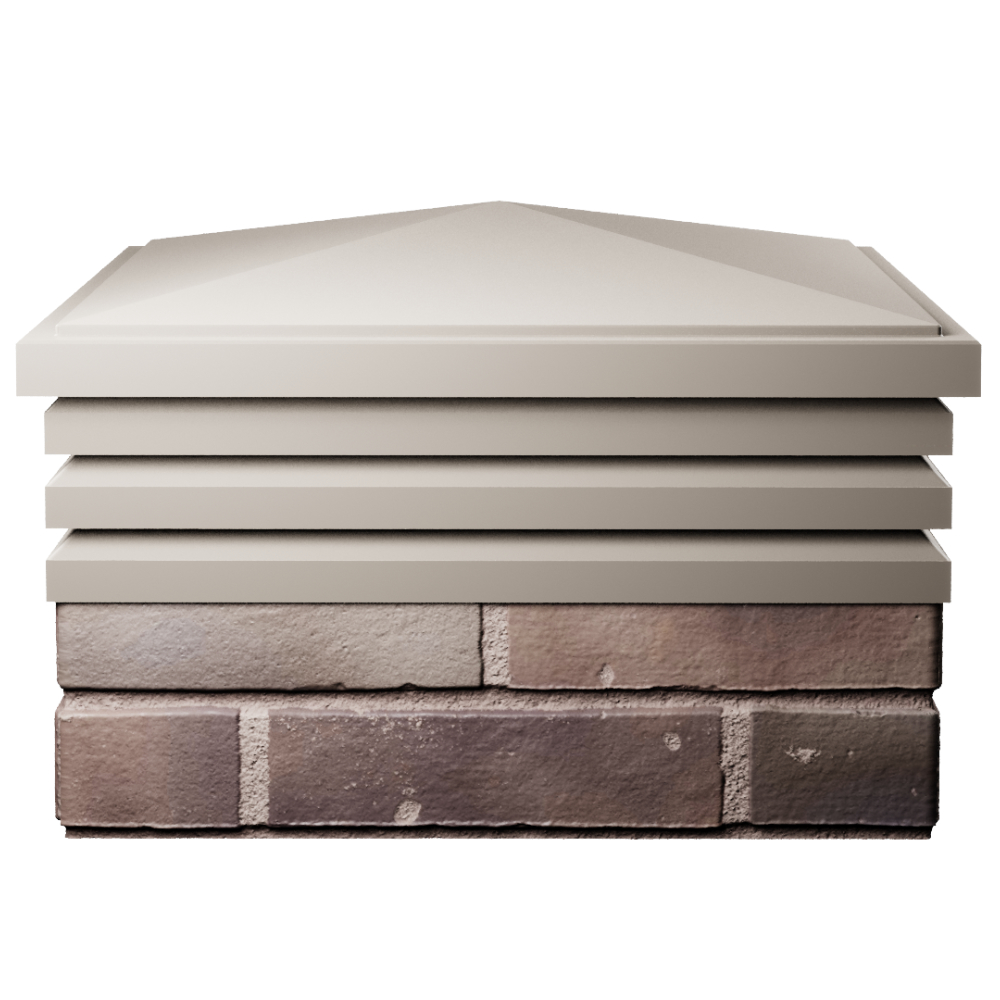 Колпак Zking Бона ХайТек Бежевый на столб 2х2 кирпича (513х513мм) Тайшет фото