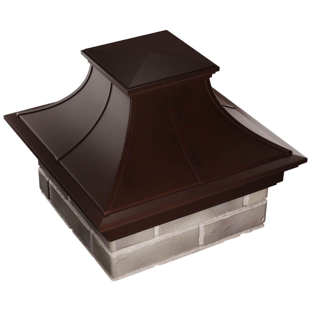 Колпак Zking Монблан Премиум Коричневый на столб 1.5х1.5 кирпича (385х385мм) в Тайшете фото