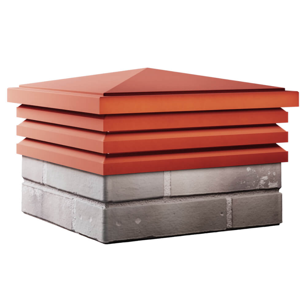 Колпак Zking Бона ХайТек Красный на столб 1.5х1.5 кирпича (385х385мм) в Тайшете фото