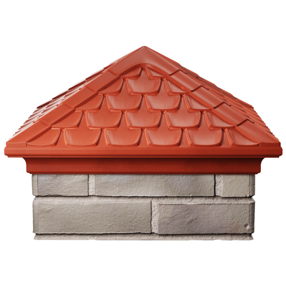 Колпак Zking Эльбрус Красный на столб 1.5х1.5 кирпича (385х385мм) Тайшет фото