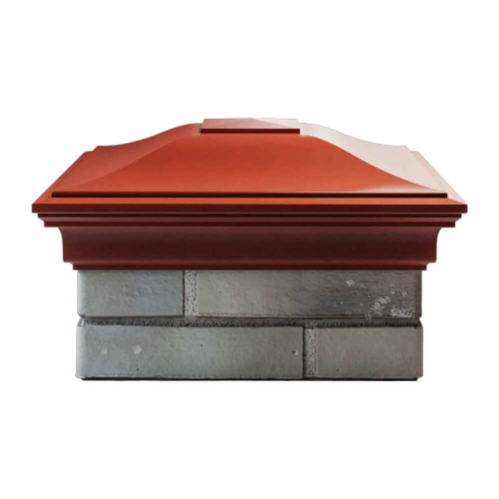 Колпак Zking Монблан Красный на столб 1.5х1.5 еврокирпича 0.7НФ (355х355мм) Тайшет фото