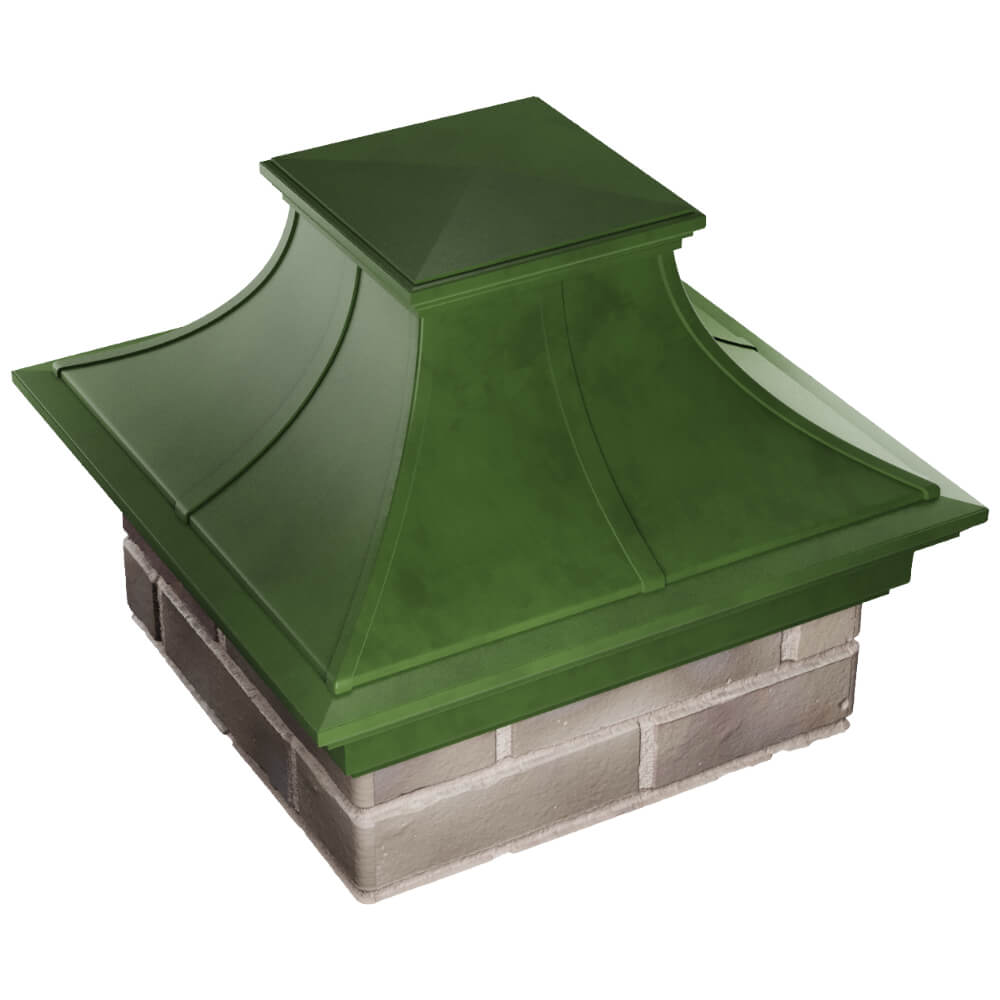 Колпак Zking Монблан Премиум Зеленый на столб 1.5х1.5 кирпича (385х385мм) в Тайшете фото