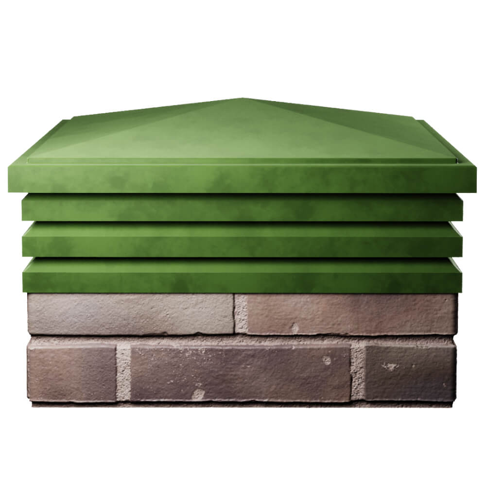 Колпак Zking Бона ХайТек Зеленый на столб 2х2 кирпича (513х513мм) Тайшет фото