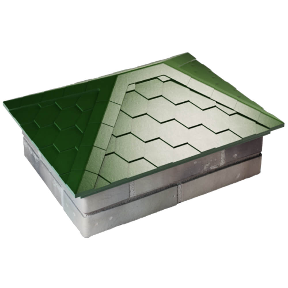 Колпак Zking Эверест Зеленый на столб 2х1.5 кирпича (520х390мм) Тайшет фото