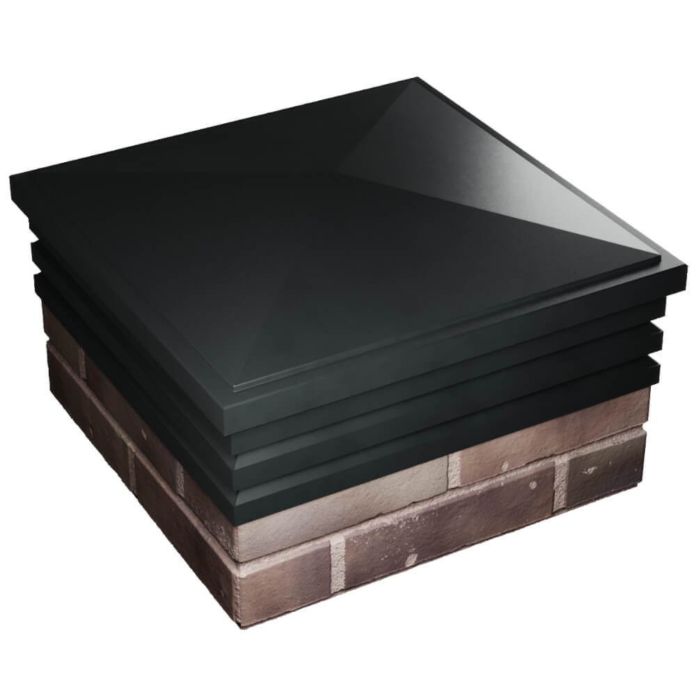 Колпак Zking Бона ХайТек Черный на столб 2х2 кирпича (513х513мм) в Тайшете фото