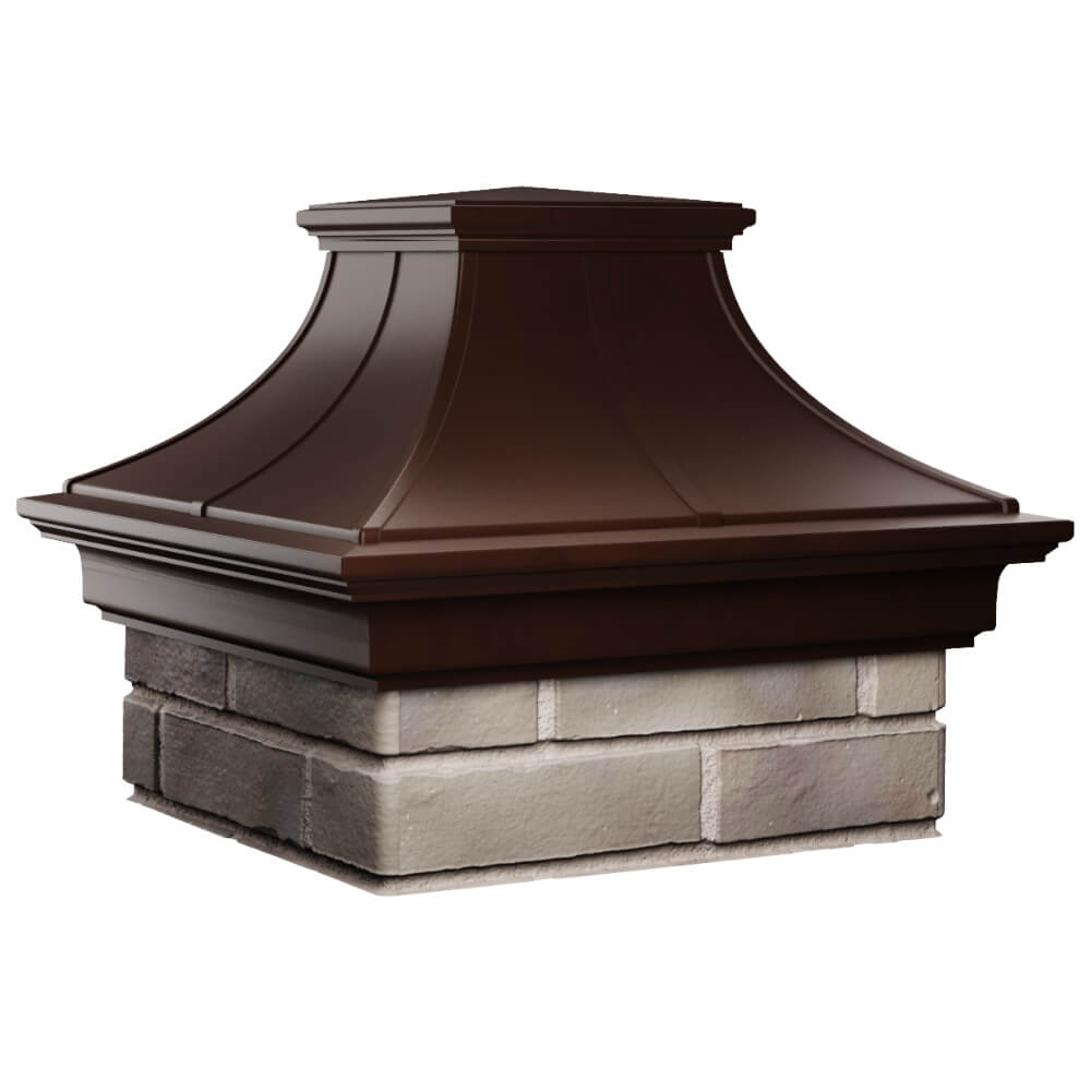 Колпак Zking Монблан Премиум Коричневый на столб 1.5х1.5 кирпича (385х385мм) в Тайшете фото