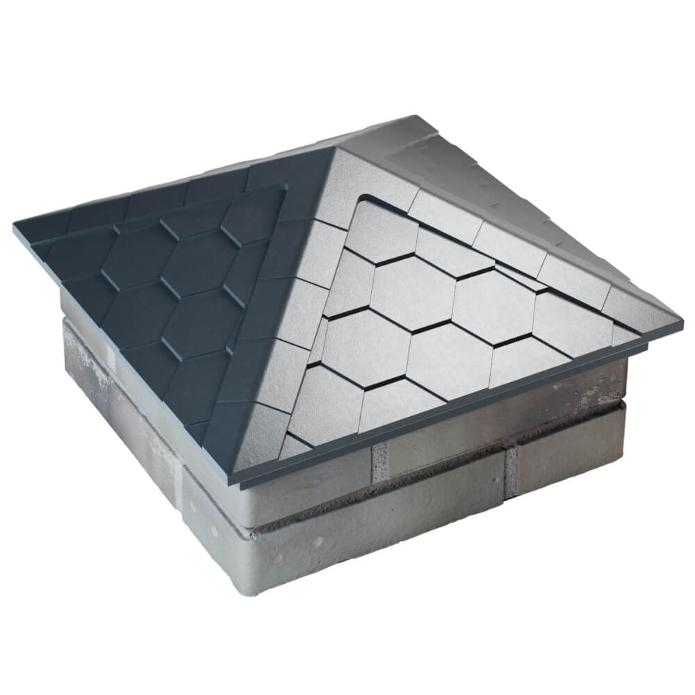 Колпак Zking Эверест Серый на столб 1.5х1.5 кирпича (390х390мм) в Тайшете фото