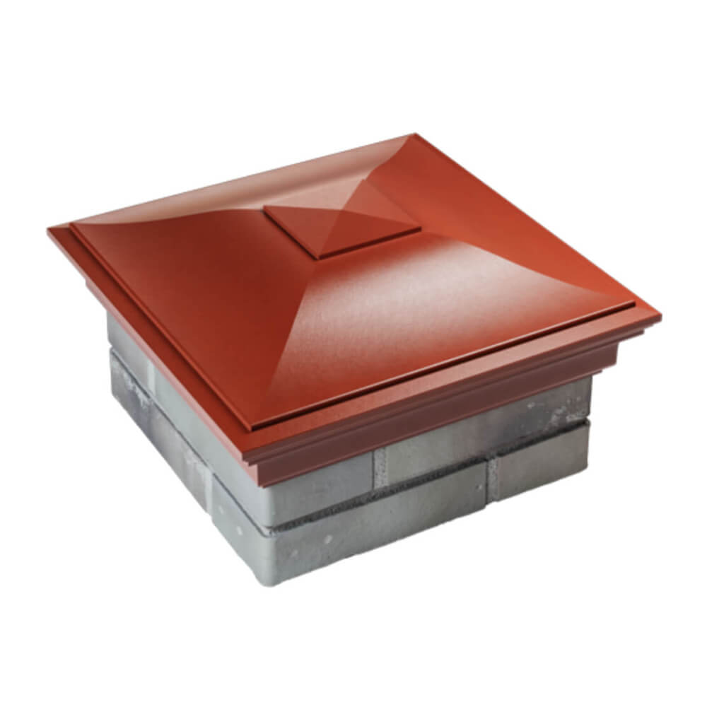 Колпак Zking Монблан Красный на столб 1.5х1.5 еврокирпича 0.7НФ (355х355мм) в Тайшете фото