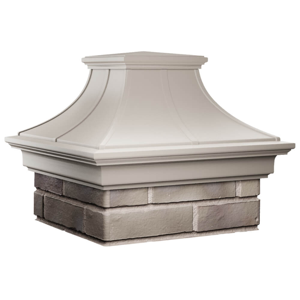 Колпак Zking Монблан Премиум Бежевый на столб 1.5х1.5 кирпича (385х385мм) в Тайшете фото