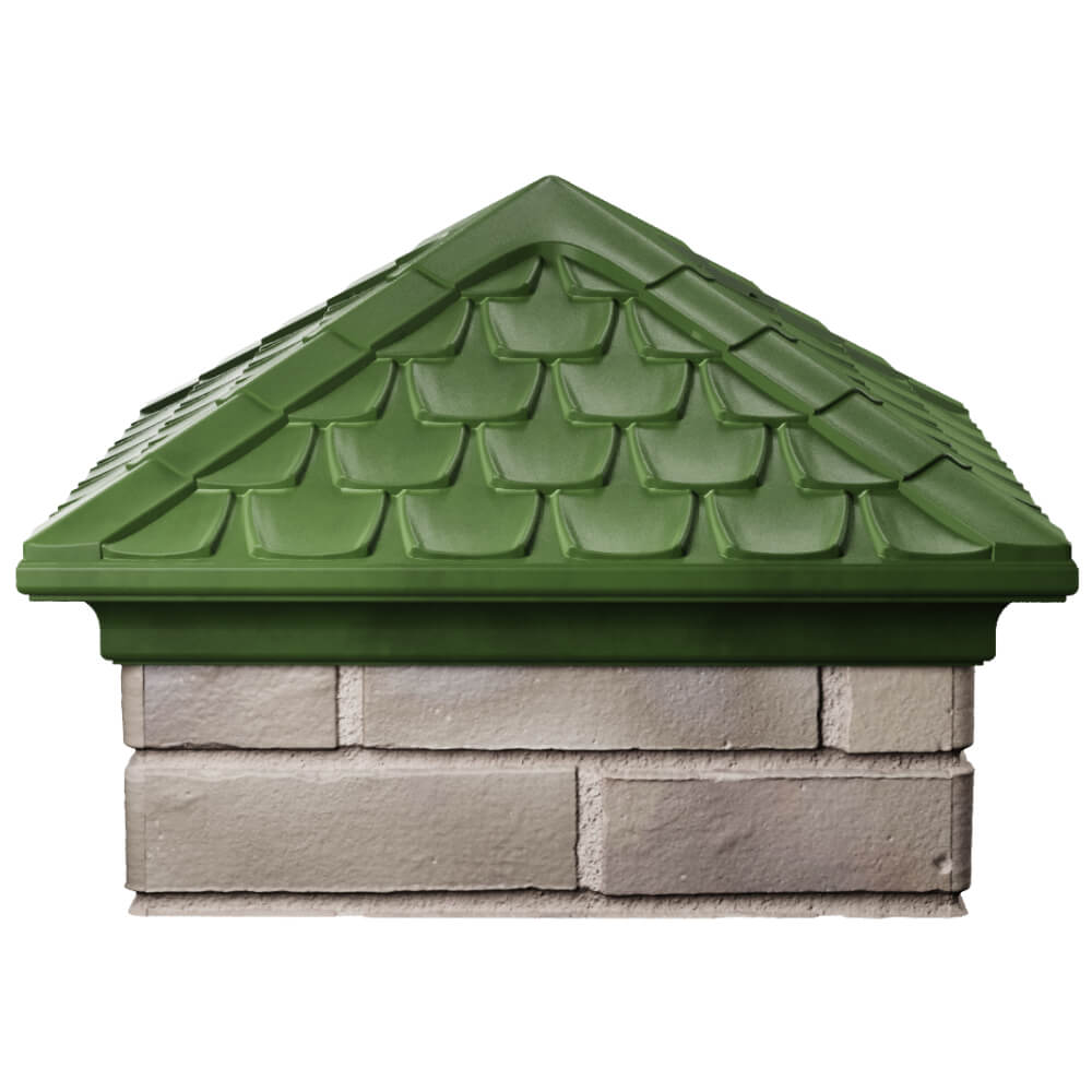 Колпак Zking Эльбрус Зеленый на столб 1.5х1.5 кирпича (385х385мм) Тайшет фото