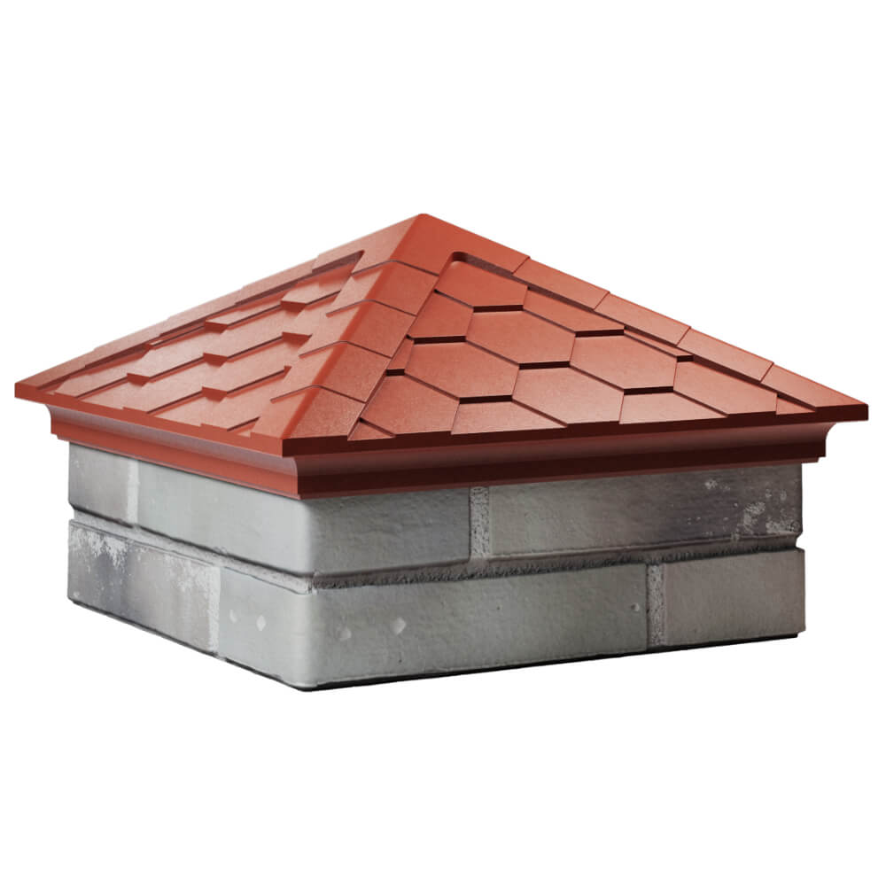 Колпак Zking Эверест Красный на столб 1.5х1.5 кирпича (390х390мм) в Тайшете фото