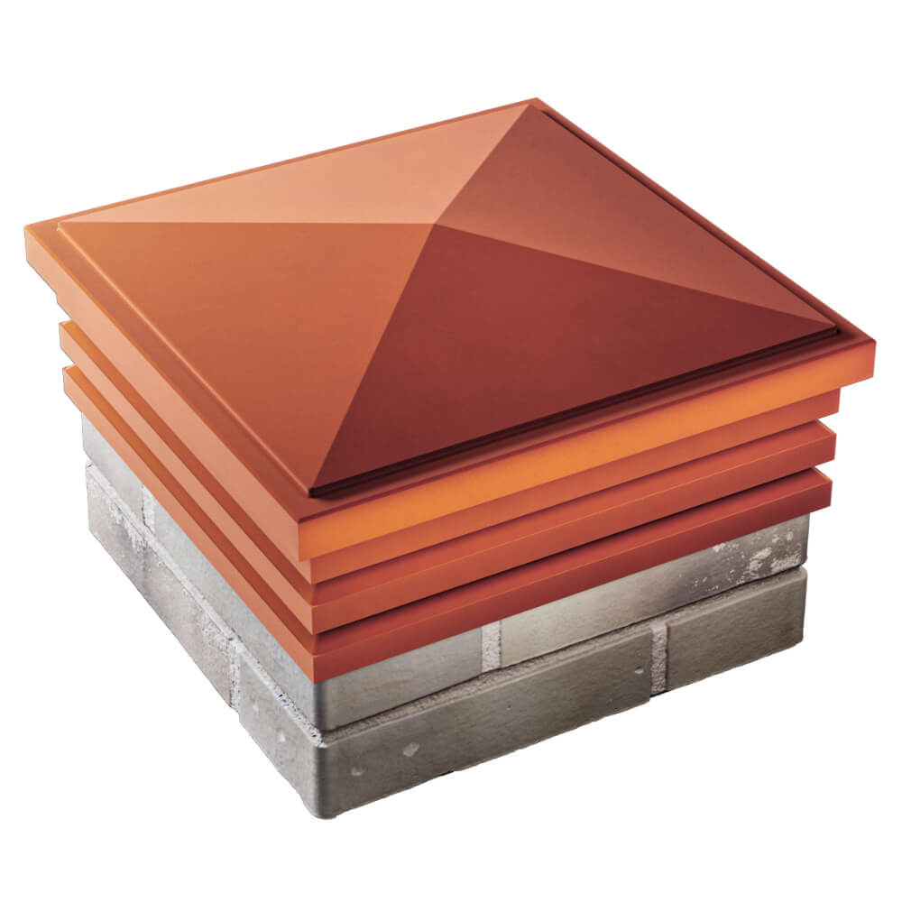 Колпак Zking Бона ХайТек Красный на столб 1.5х1.5 кирпича (385х385мм) в Тайшете фото