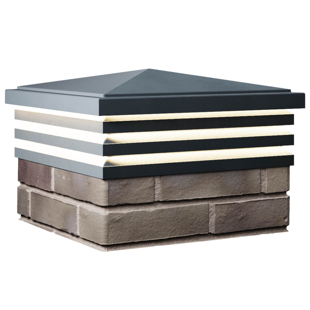 Колпак Zking Бона ХайТек Серый на столб 1.5х1.5 кирпича (385х385мм) с подсветкой в Тайшете фото