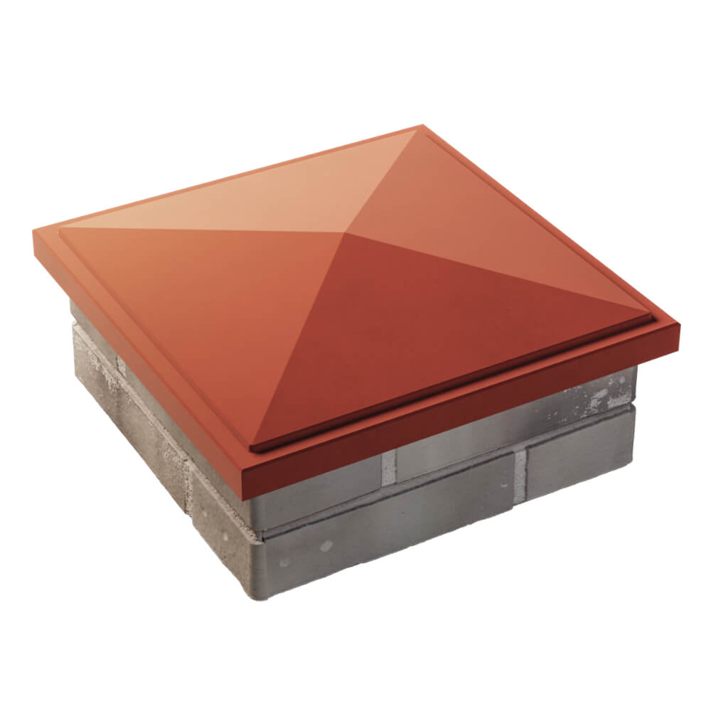 Колпак Zking БонаМоно Красный на столб 1.5х1.5 кирпича (385х385, 400х400мм) в Тайшете фото