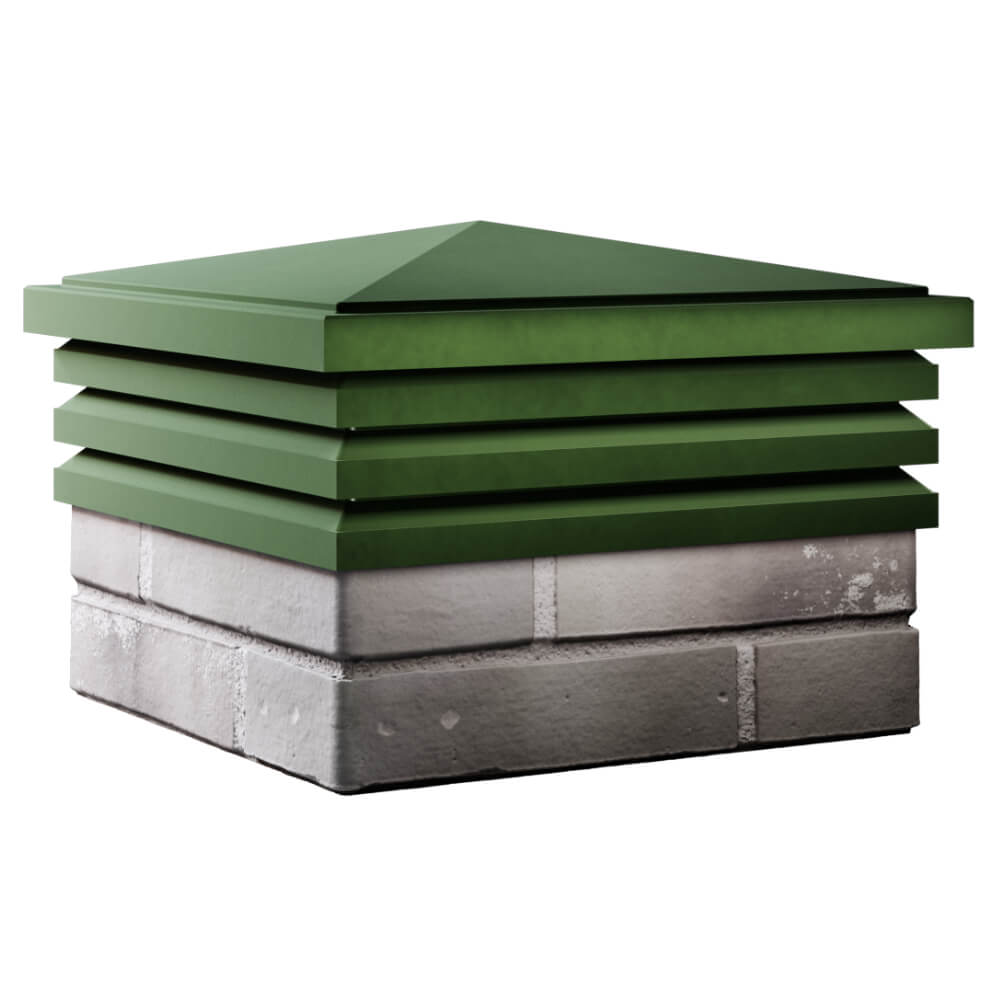 Колпак Zking Бона ХайТек Зеленый на столб 1.5х1.5 кирпича (385х385мм) в Тайшете фото