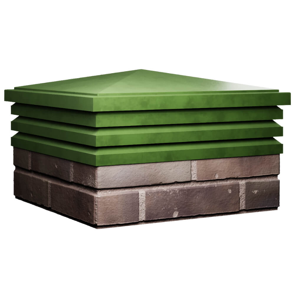 Колпак Zking Бона ХайТек Зеленый на столб 2х2 кирпича (513х513мм) в Тайшете фото