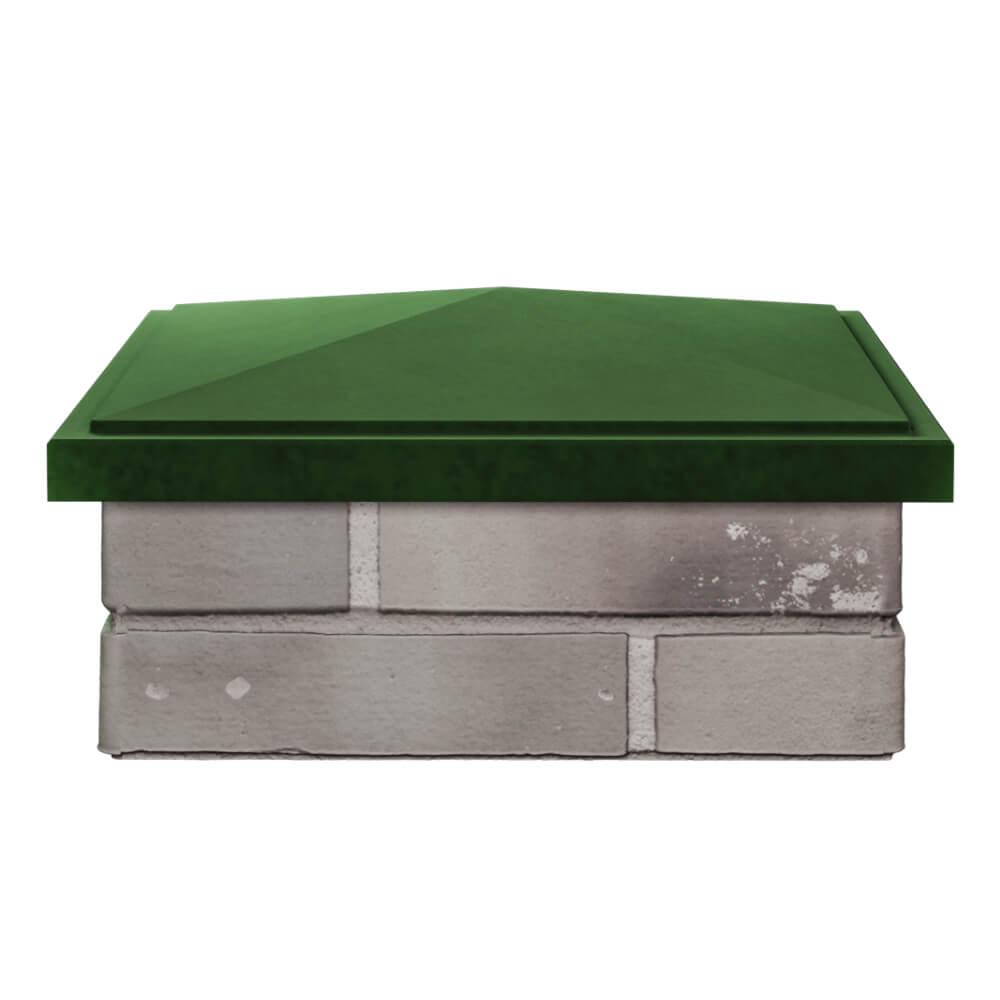 Колпак Zking БонаМоно Зеленый на столб 1.5х1.5 кирпича (385х385, 400х400мм) Тайшет фото