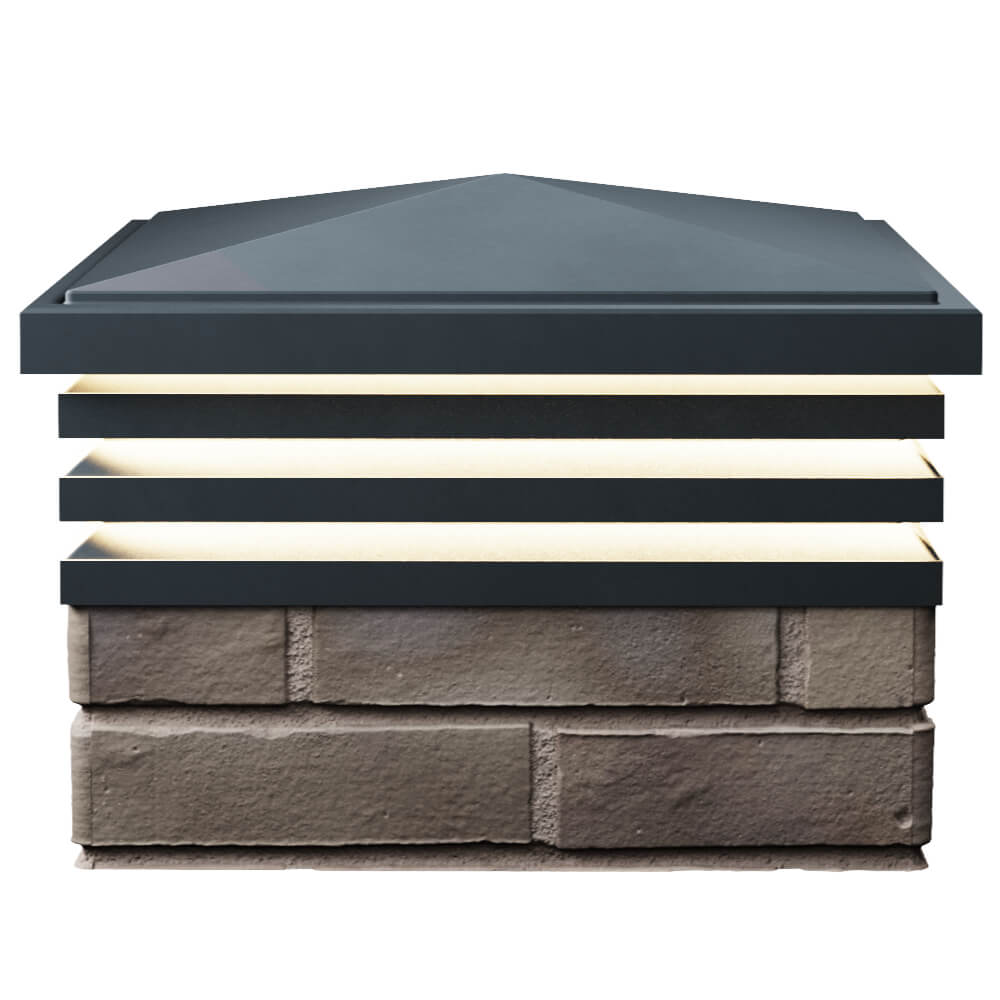 Колпак Zking Бона ХайТек Серый на столб 1.5х1.5 кирпича (385х385мм) с подсветкой в Тайшете фото