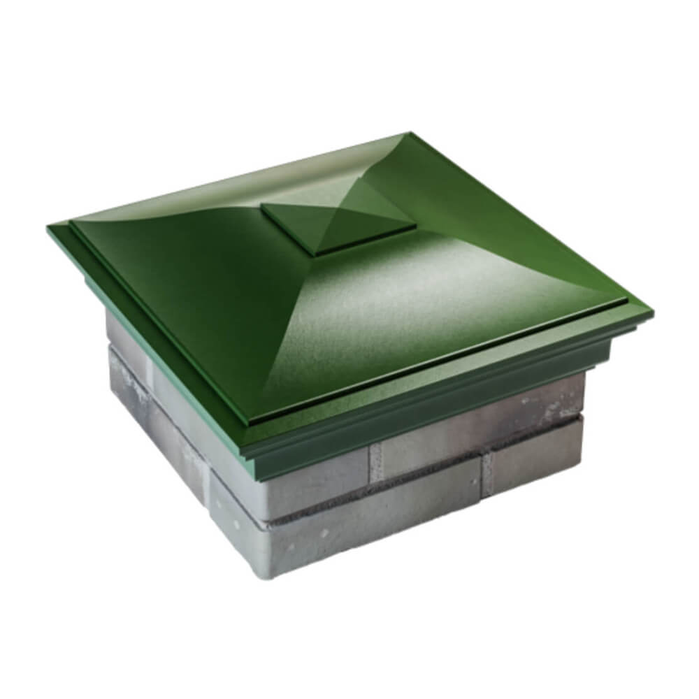 Колпак Zking Монблан Зеленый на столб 1.5х1.5 еврокирпича 0.7НФ (355х355мм) в Тайшете фото