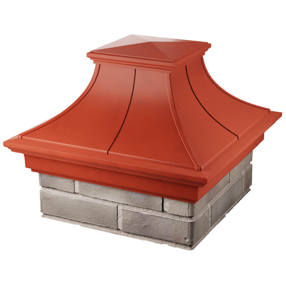 Колпак Zking Монблан Премиум Красный на столб 1.5х1.5 кирпича (385х385мм) в Тайшете фото