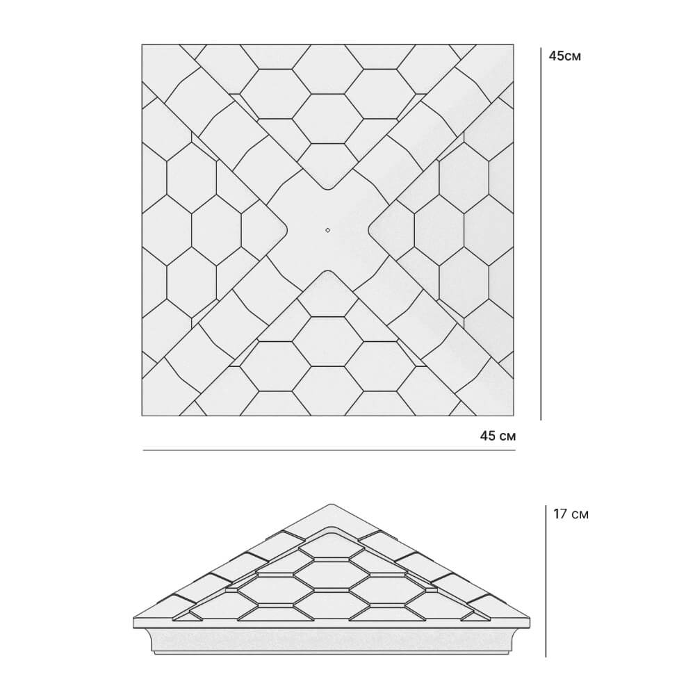 Колпак Zking Эверест Серый на столб 1.5х1.5 кирпича (390х390мм) в Тайшете фото