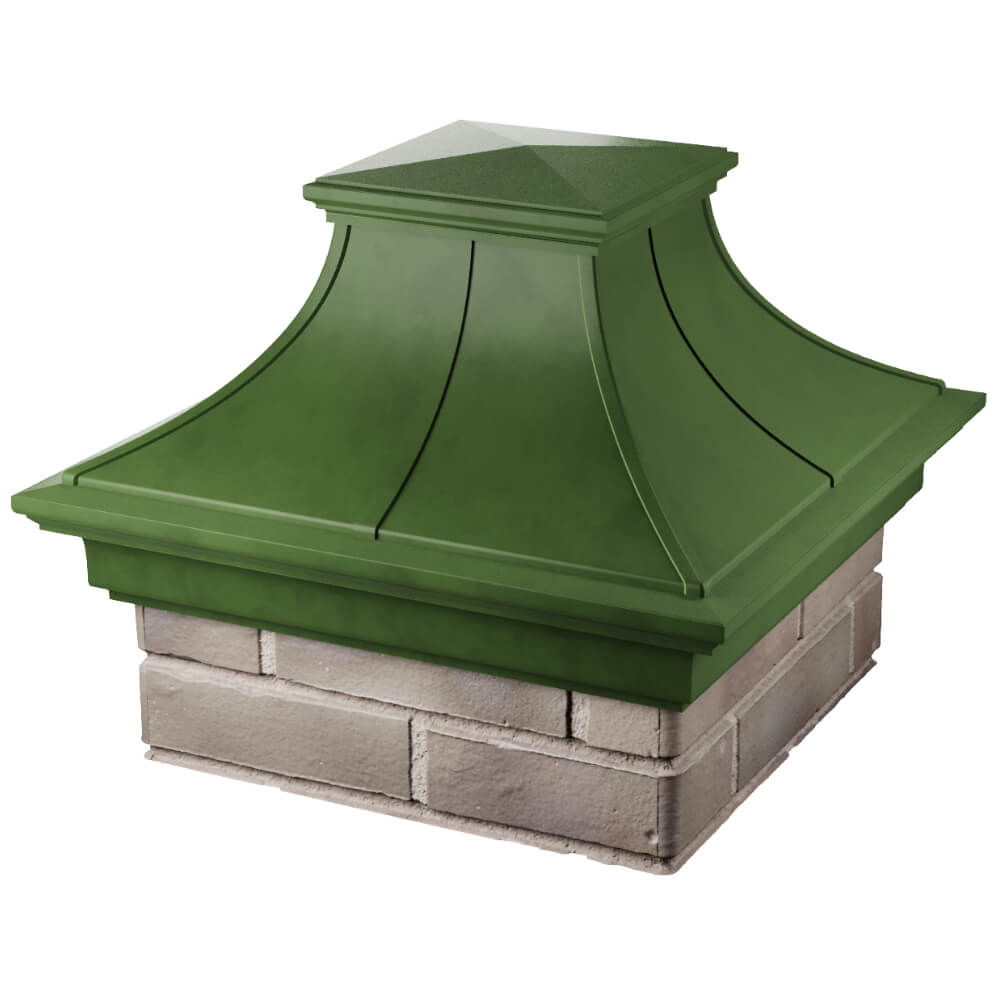 Колпак Zking Монблан Премиум Зеленый на столб 1.5х1.5 кирпича (385х385мм) в Тайшете фото